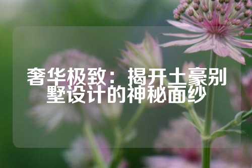 奢华极致：揭开土豪别墅设计的神秘面纱
