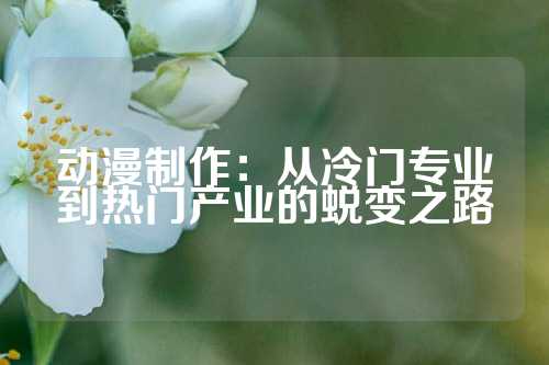 动漫制作：从冷门专业到热门产业的蜕变之路