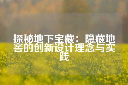 探秘地下宝藏：隐藏地窖的创新设计理念与实践