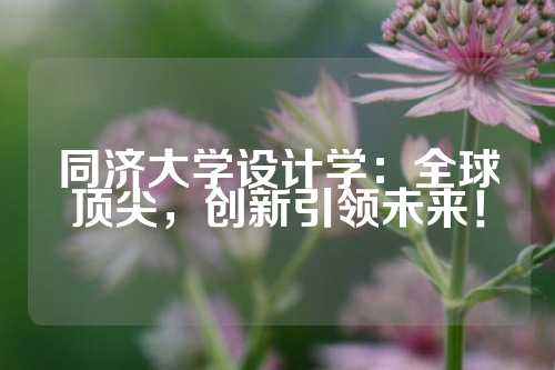 同济大学设计学：全球顶尖，创新引领未来！
