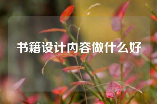 书籍设计内容做什么好
