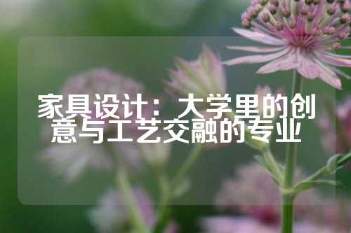 家具设计：大学里的创意与工艺交融的专业