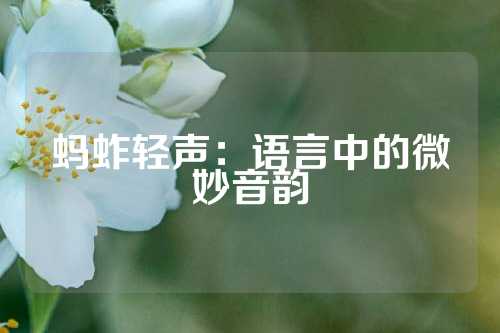 蚂蚱轻声：语言中的微妙音韵