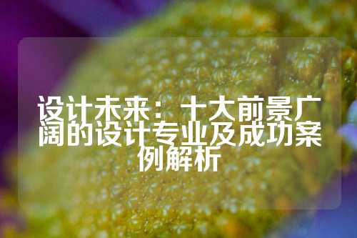 设计未来:十大前景广阔的设计专业及成功案例解析