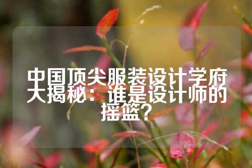中国顶尖服装设计学府大揭秘:谁是设计师的摇篮?