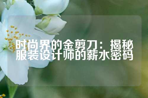 时尚界的金剪刀：揭秘服装设计师的薪水密码