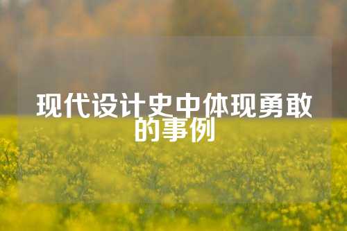 现代设计史中体现勇敢的事例