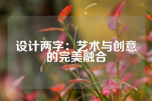 设计两字：艺术与创意的完美融合