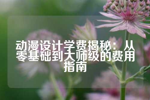 动漫设计学费揭秘：从零基础到大师级的费用指南