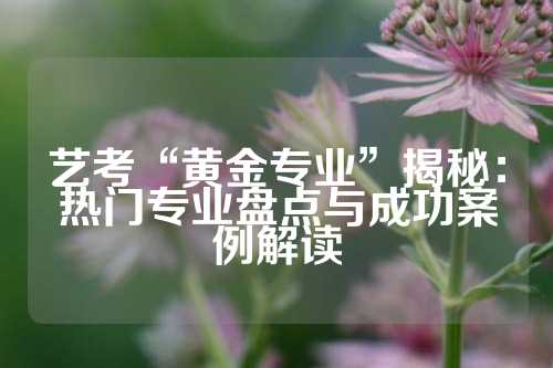 艺考“黄金专业”揭秘：热门专业盘点与成功案例解读
