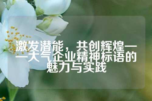激发潜能，共创辉煌——大气企业精神标语的魅力与实践