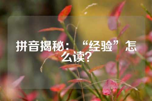 拼音揭秘：“经验”怎么读？