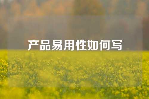 产品易用性如何写
