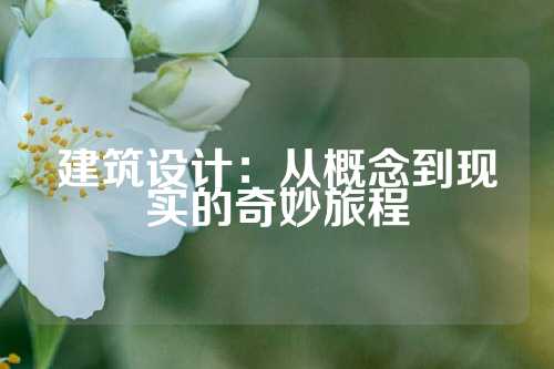 建筑设计：从概念到现实的奇妙旅程