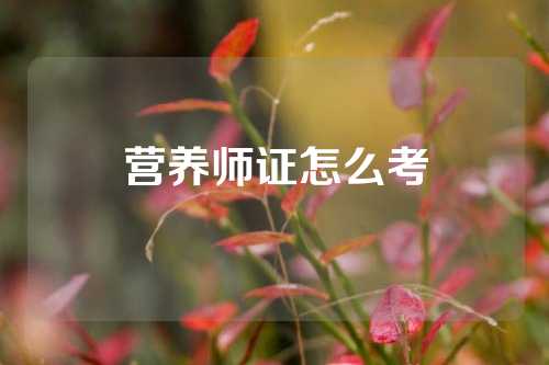 营养师证怎么考
