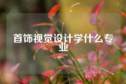 首饰视觉设计学什么专业