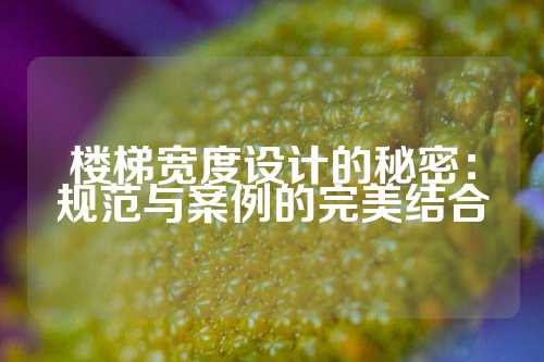 楼梯宽度设计的秘密：规范与案例的完美结合