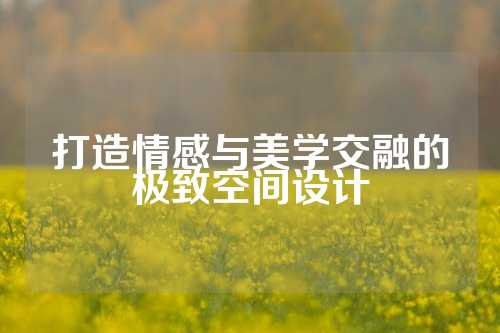 打造情感与美学交融的极致空间设计