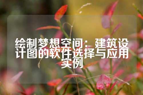 绘制梦想空间：建筑设计图的软件选择与应用实例