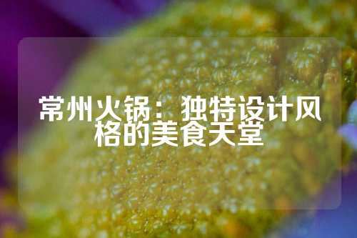常州火锅：独特设计风格的美食天堂