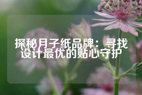 探秘月子纸品牌：寻找设计最优的贴心守护