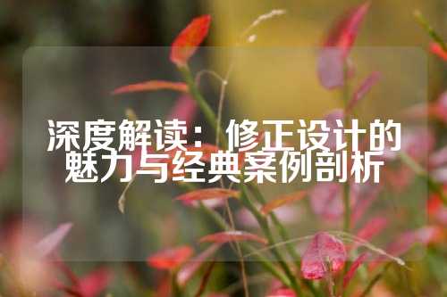 深度解读：修正设计的魅力与经典案例剖析