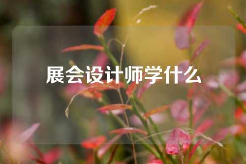 展会设计师学什么