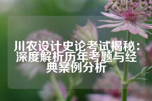 川农设计史论考试揭秘：深度解析历年考题与经典案例分析