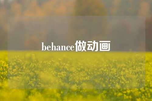 behance做动画