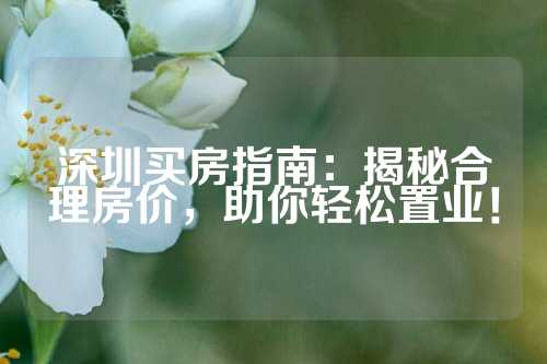 深圳买房指南：揭秘合理房价，助你轻松置业！