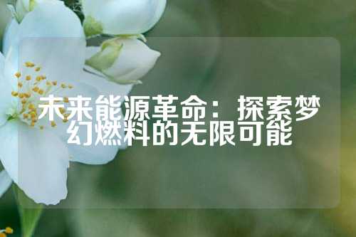 未来能源革命：探索梦幻燃料的无限可能
