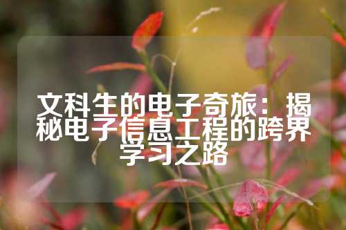 文科生的电子奇旅：揭秘电子信息工程的跨界学习之路