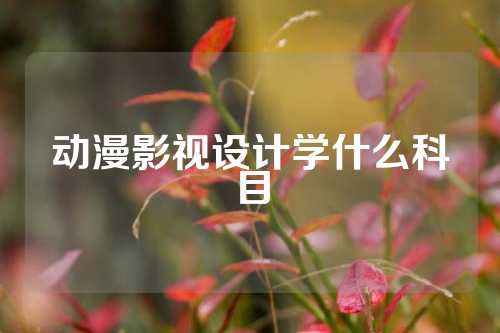 动漫影视设计学什么科目