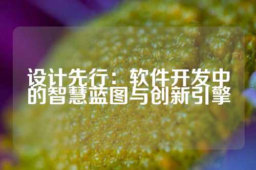 设计先行：软件开发中的智慧蓝图与创新引擎